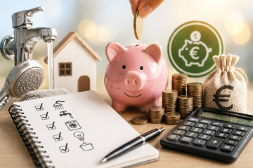 economie argent avec cochon maison robinet