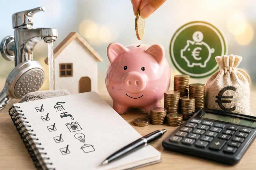 economie argent avec cochon maison robinet