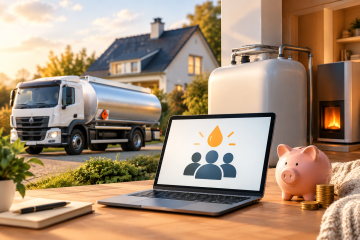 Camion de livraison de fioul domestique pour un achat groupé permettant de réduire les frais de chauffage